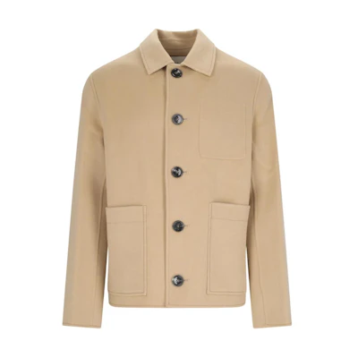 AMI PARIS Cashmere Blend Oversized Single-Breasted Coat Khaki Color HJK268-WV0022-255