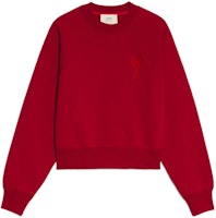 AMI PARIS Classic Heart Embroidery Cotton Crewneck Unisex Sweatshirt USW002747-600 AMI PARIS Classic Heart Embroidery Cotton Crewneck Unisex Sweatshirt USW002747-600