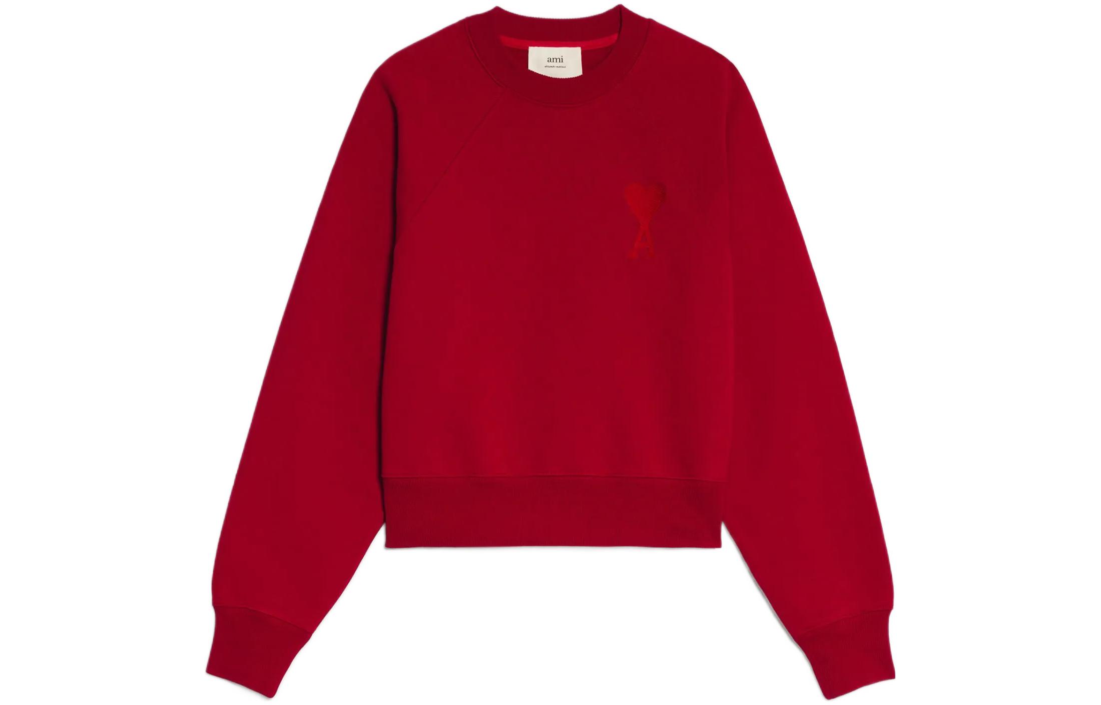 Order AMI PARIS 經典愛心刺繡純棉圓領中性衛衣 USW002747-600