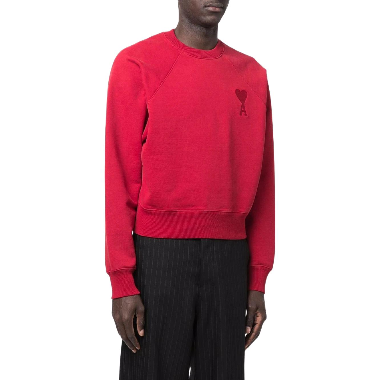 Purchase AMI PARIS 經典愛心刺繡純棉圓領中性衛衣 USW002747-600