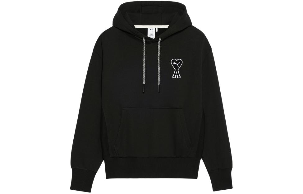 AMI PARIS Classic Heart Logo Hoodie Unisex Black SPEUSW004002-001
