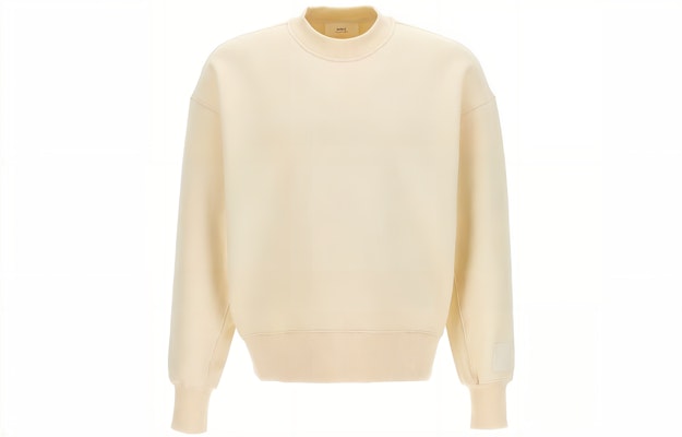 아미 파리 크루넥 롱슬리브 스웻셔츠 남성용 오프화이트. USW017-740-185 Order 아미 파리 크루넥 롱슬리브 스웻셔츠 남성용 오프화이트. USW017-740-185