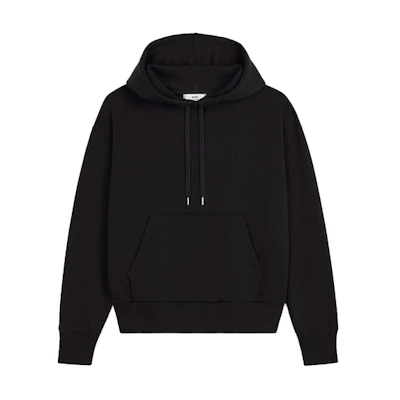 AMI PARIS De Coeur Black Pullover Hoodie - Solid Color Design H20HJ053749
