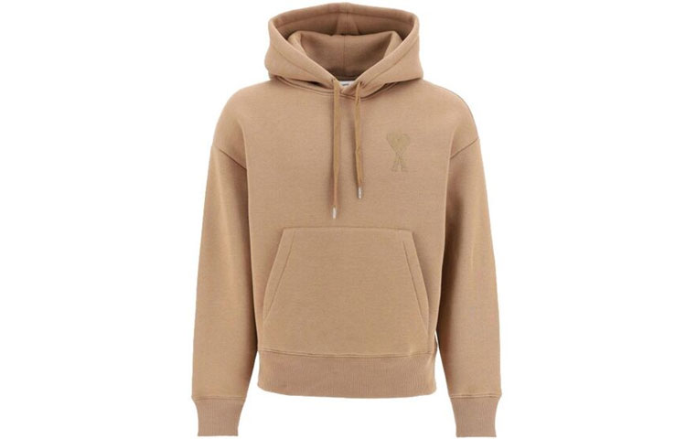 AMI PARIS De Coeur Solid Beige Hoodie H20HJ053-749250