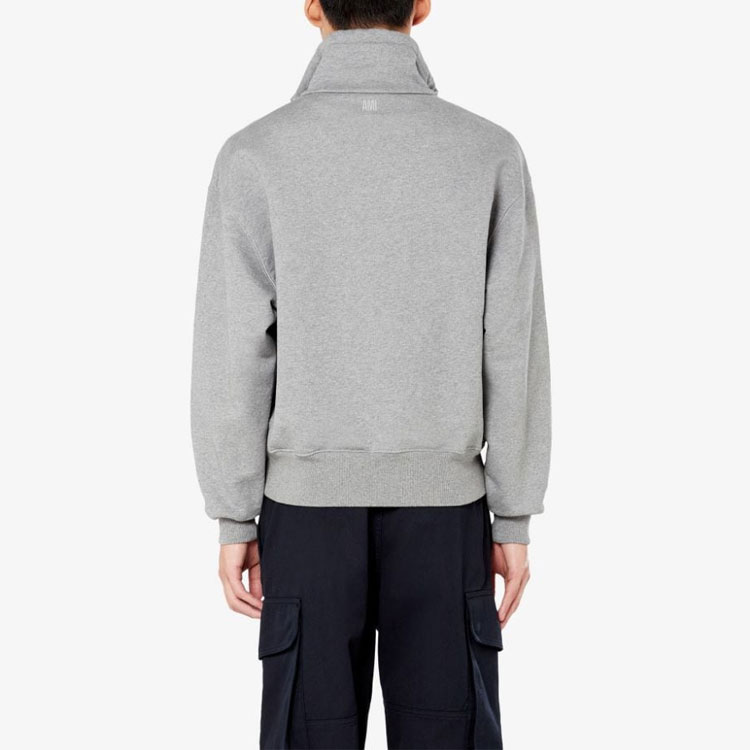 AMI Paris De Coeur SS21  Gray Solid Zip-Up Sweatshirt Jacket E21HJ078747-055 圖 4