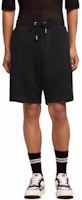 Lookbook AMI PARIS De Coeur SS24 Black Heart Print Casual Relaxed Shorts. USO635747-001