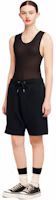 Details for AMI PARIS De Coeur SS24 Black Heart Print Casual Relaxed Shorts. USO635747-001