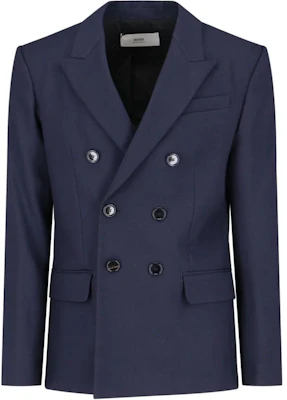 AMI PARIS Jaket Biru Double-Breasted V-Neck HBV217WV00264-011 Buy AMI PARIS Jaket Biru Double-Breasted V-Neck HBV217WV00264-011