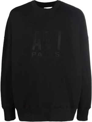 AMI PARIS Sweater Crewneck Bordir Hitam Pullover. E22USW003731-001 Buy AMI PARIS Sweater Crewneck Bordir Hitam Pullover. E22USW003731-001