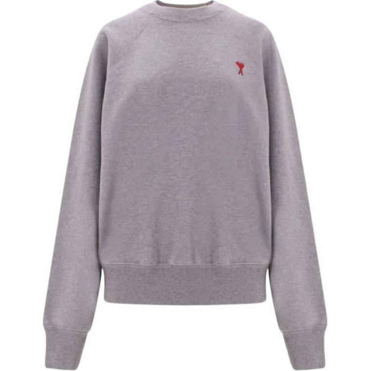 AMI PARIS Embroidered Logo Crewneck Sweatshirt Men Light Purple BFUSW005747-005