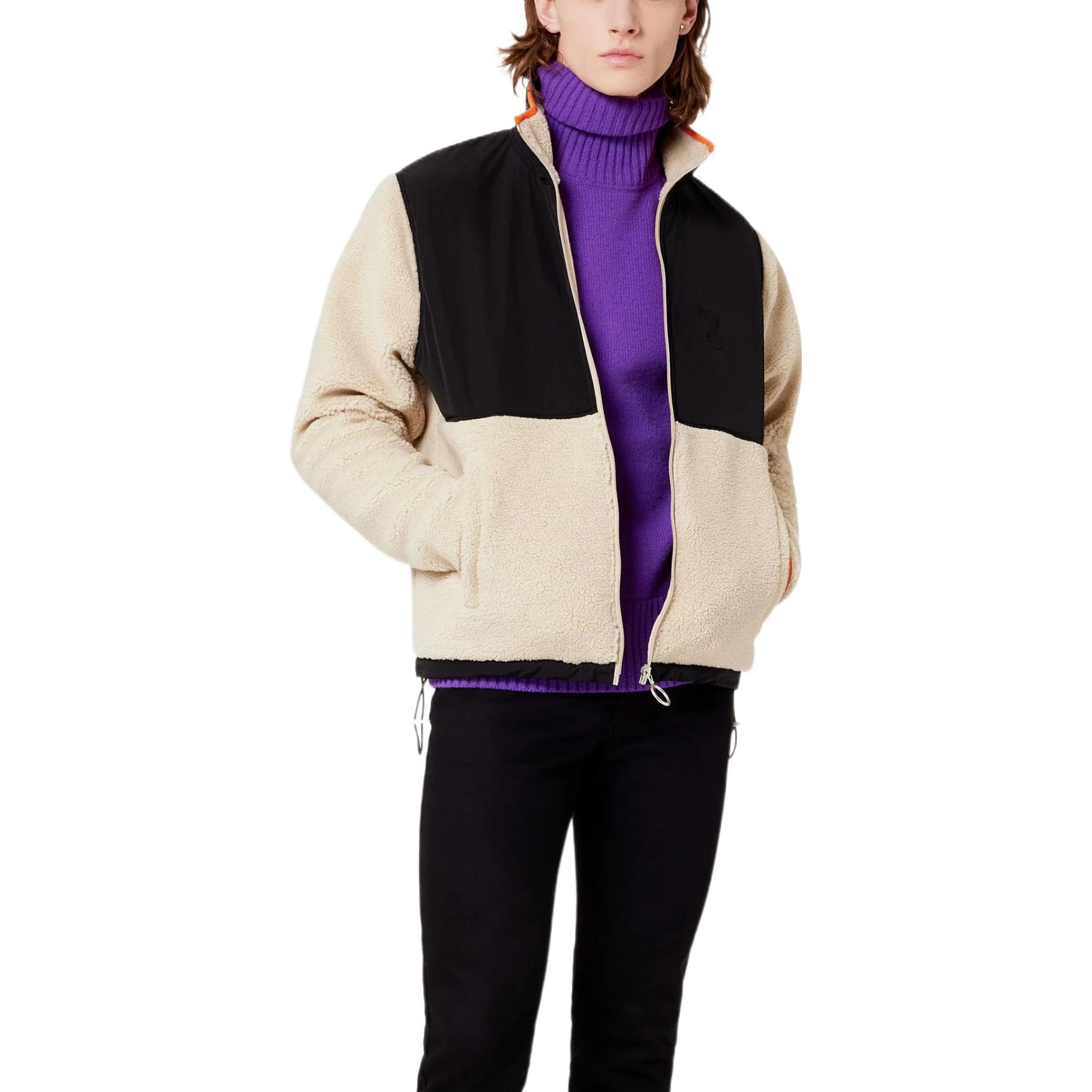 AMI PARIS Embroidered Logo Long Sleeve Twill Jacket with Stand Collar HJK007761-151 圖 3