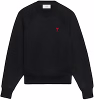 AMI PARIS Fall 23 Black Sweatshirt Red Heart Embroidery Unisex Crewneck Casual Cotton BFUSW005747-001 AMI PARIS Fall 23 Black Sweatshirt Red Heart Embroidery Unisex Crewneck Casual Cotton BFUSW005747-001