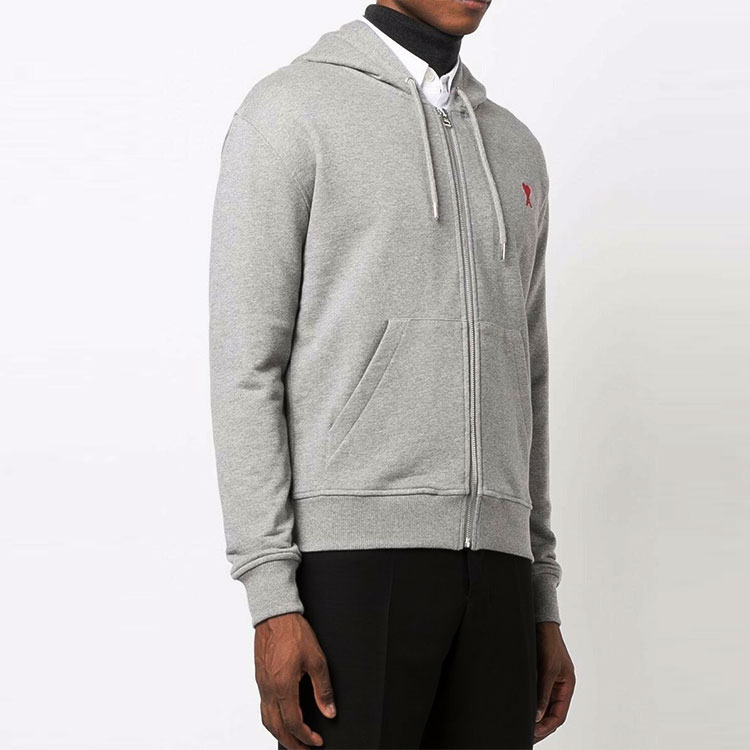 AMI PARIS FW21 Ami De Coeur Grey Zip Hoodie Jacket A21HJ006730-055 圖 6
