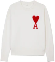 AMI PARIS FW21 Big Heart Logo Wool Oversized Sweater Unisex White H21K0090-18100 AMI PARIS FW21 Big Heart Logo Wool Oversized Sweater Unisex White H21K0090-18100