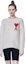 Details for Sweater Wool Oversized AMI PARIS FW21 Big Heart Logo Unisex Putih H21K0090-18100