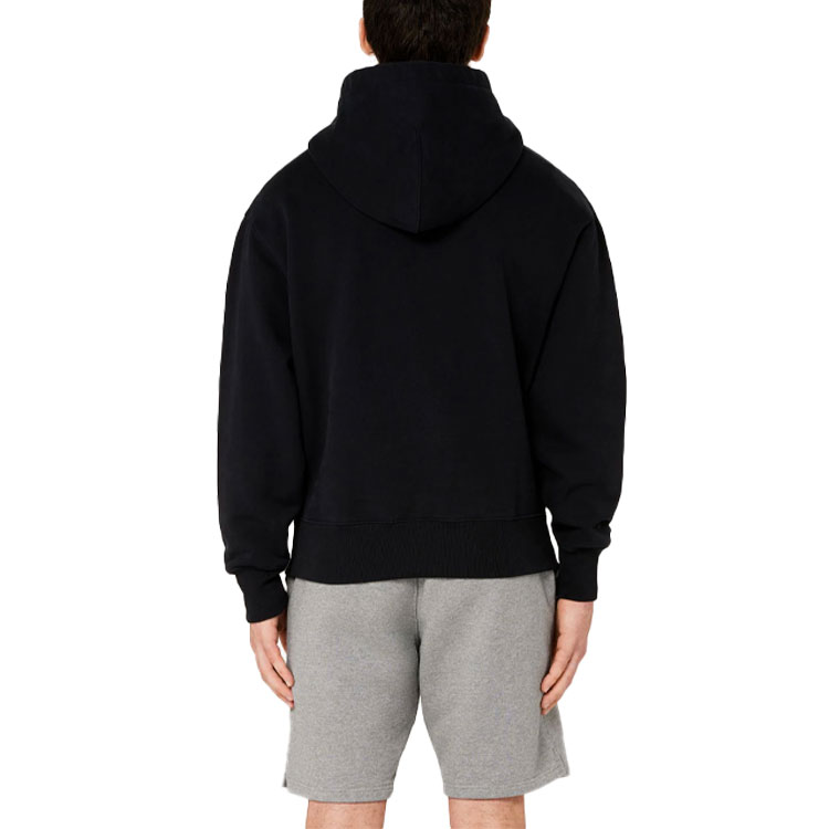 AMI Paris FW21 Black Organic Cotton Pullover Sweatshirt with Heart Logo. A21HJ058-747001 圖 5