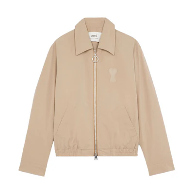 AMI PARIS FW21 Boxy Fit Ami De Coeur Beige Zip Jacket Men’s A21HOW057-299265