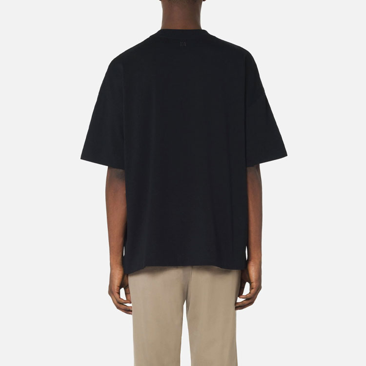 AMI Paris FW21 Capsule Golden Heart Logo Black Crewneck T-Shirt Mens. UTS017-701001 圖 4