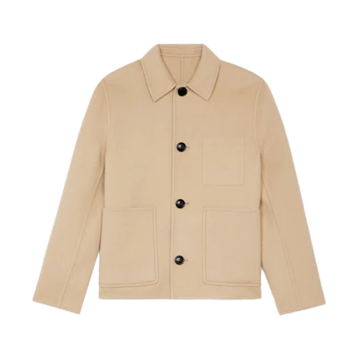 AMI PARIS FW21 Double-Faced Pocket Blazer Jacket - Champagne Color A21HM007-251265