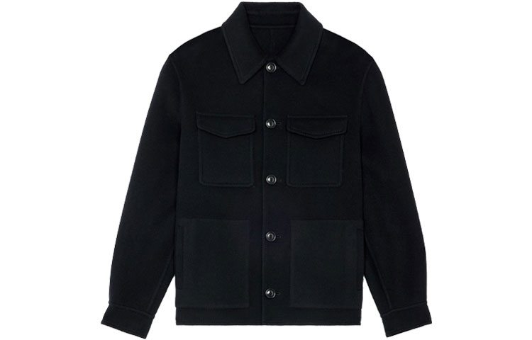 AMI PARIS FW21 Double-Sided Wool Buttoned Jacket Black A21HOW502-251001