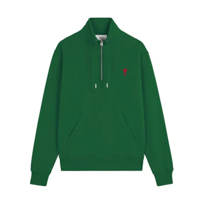 AMI PARIS FW21 Green Hoodie with Heart Logo for Men A21HJ009-730300