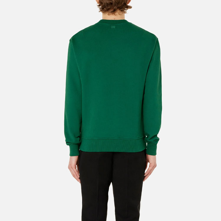 AMI PARIS FW21 Green Organic Cotton Crewneck Sweatshirt with Heart Logo. A21HJ007730-300 圖 4