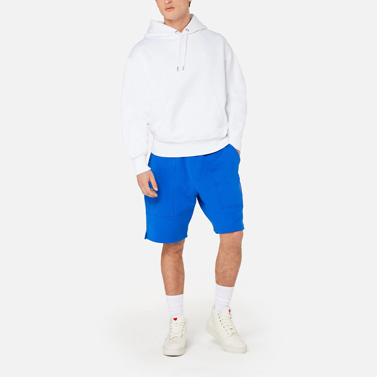 Lookbook AMI Paris FW21 ハートロゴチェーン刺繍ルーズフィットショーツ メンズネイビーブルー A21HJ328747-490