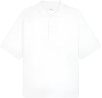 AMI Paris FW21 Heart Logo Cotton Polo Shirt Men’s White A21HJ205763-100 AMI Paris FW21 Heart Logo Cotton Polo Shirt Men’s White A21HJ205763-100