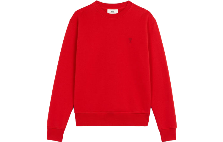 AMI PARIS FW21 Heart Logo Organic Cotton Sweatshirt Red - Long Sleeve A21HJ007-730600