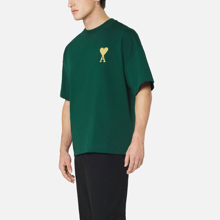Purchase AMI PARIS 2021冬季限定金心标志绿T恤 男款. UTS017-701300