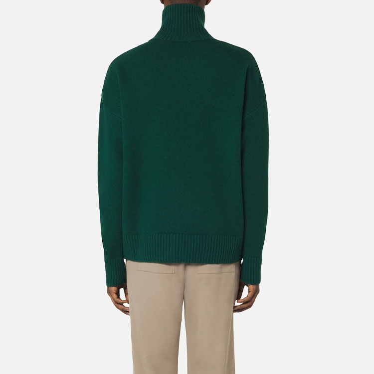 AMI Paris FW21 Holiday Capsule Gold Heart Logo Turtleneck Wool Sweater Green Mens UKS407-018300 圖 4