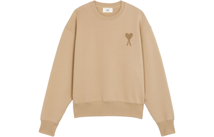 Order Sudadera Hombre Beige Manga Larga AMI Paris FW21 Logo Bordado. A21HJ028747-250