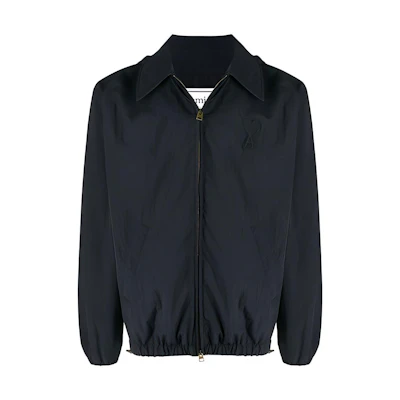 AMI PARIS FW21 Logo Heart Windbreaker Jacket Black P20HOW006219001