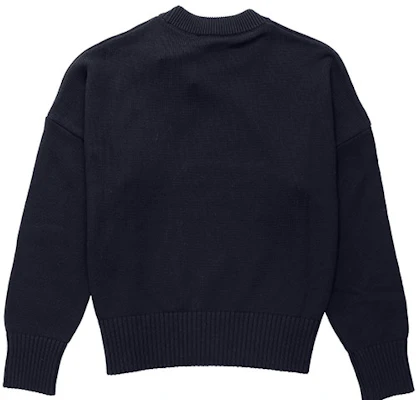 AMI PARIS 2021秋冬系列 海军蓝大心形标志针织圆领毛衣 A21HK009016-410 Lookbook AMI PARIS 2021秋冬系列 海军蓝大心形标志针织圆领毛衣 A21HK009016-410