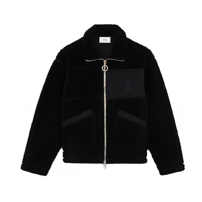 AMI PARIS FW21 Slim Fit Zip-Up Jacket Black H21HOW070-756001