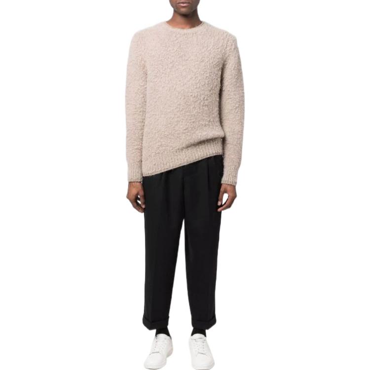 AMI Paris FW22  Crewneck Wool Sweater in Light Brown HKS053028250 圖 3