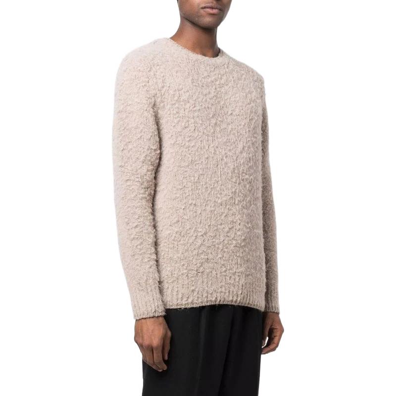 AMI Paris FW22  Crewneck Wool Sweater in Light Brown HKS053028250 圖 5