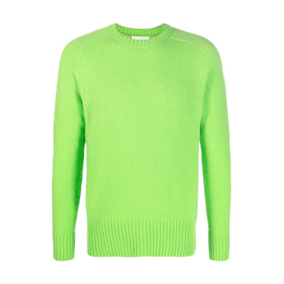 AMI PARIS FW22 Solid Knit Wool Crewneck Sweater Green HKS021025-300