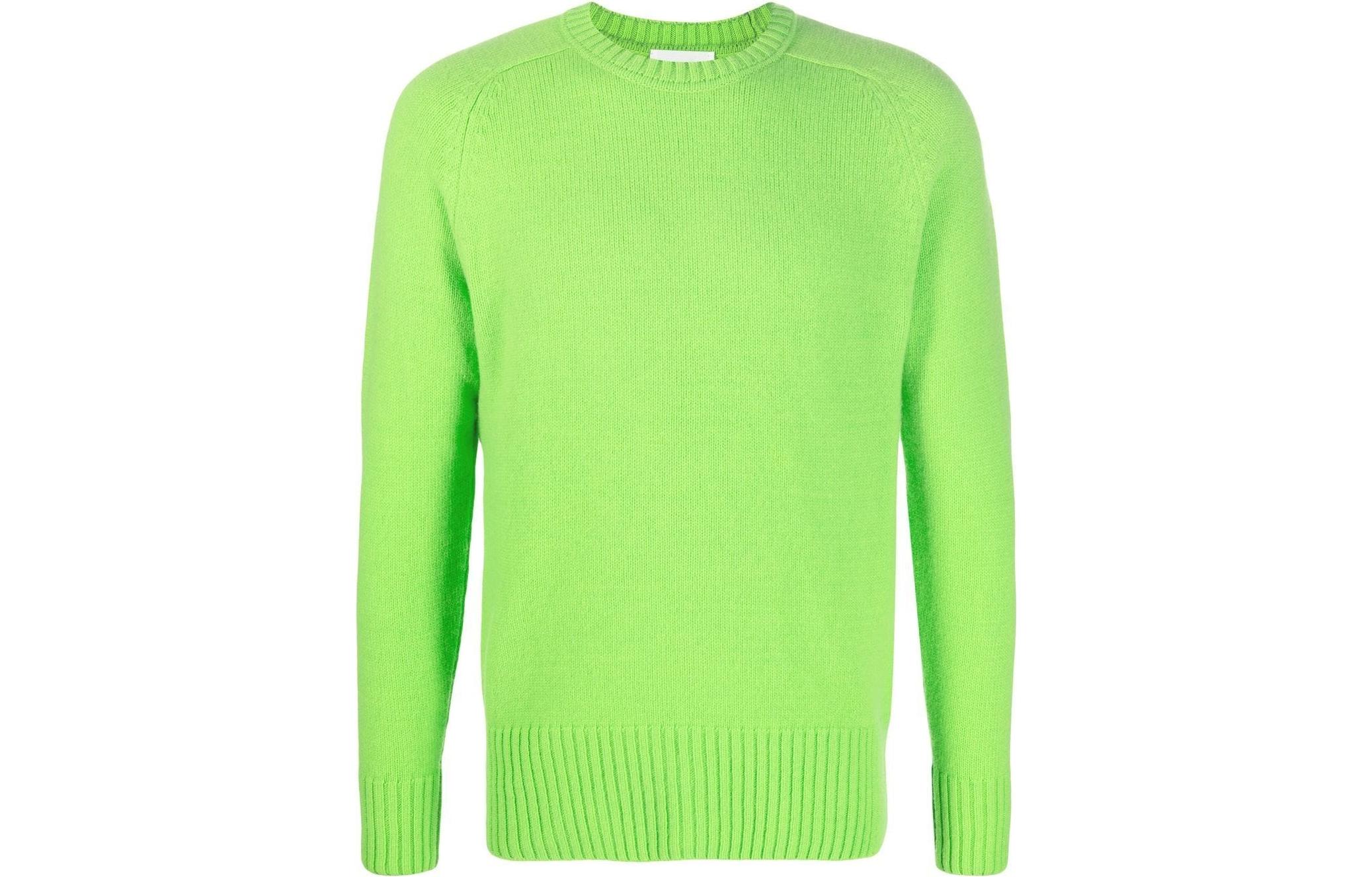 AMI PARIS FW22  Solid Knit Wool Crewneck Sweater Green HKS021025-300 圖 2