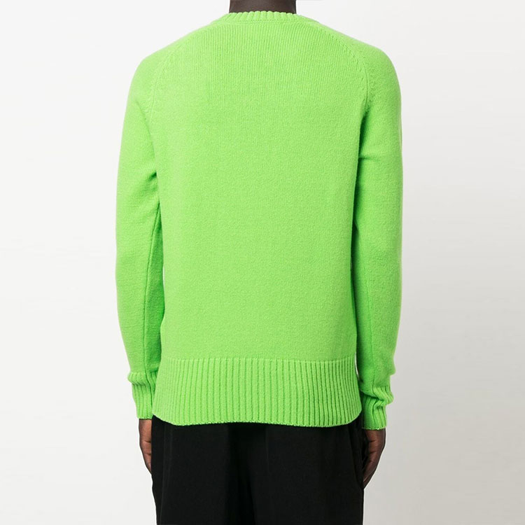 AMI PARIS FW22  Solid Knit Wool Crewneck Sweater Green HKS021025-300 圖 4