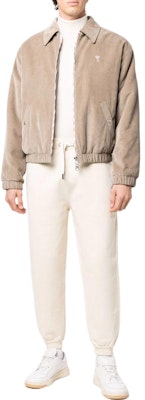 아미 파리 FW22 베이지 로고 자수 스트링 조거팬츠 남녀공용 커플 캐주얼. UTR202747-150 Shop 아미 파리 FW22 베이지 로고 자수 스트링 조거팬츠 남녀공용 커플 캐주얼. UTR202747-150