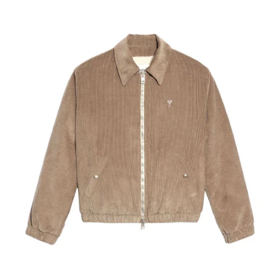 AMI PARIS FW22 Beige Solid Collar Long Sleeve Jacket Men HJK013288-250