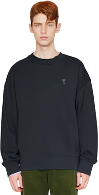 AMI PARIS FW22 黑色刺繡Logo圓領毛衣 秋冬款 USW012740-001 Sizing AMI PARIS FW22 黑色刺繡Logo圓領毛衣 秋冬款 USW012740-001