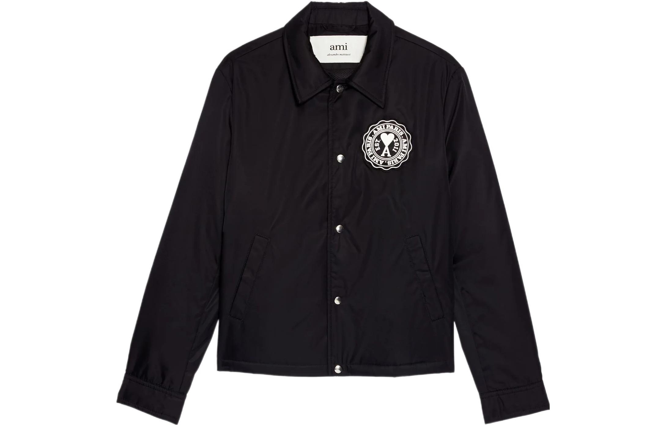 AMI Paris FW22 Black Heart Logo Single-Breasted Jacket Unisex. HJK215-274001