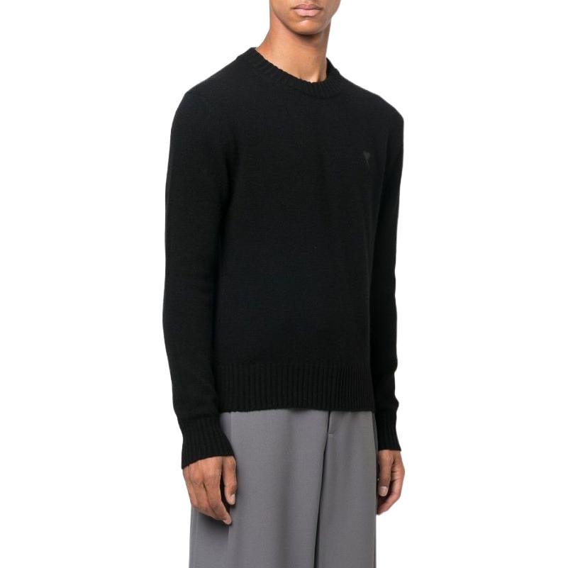 AMI Paris FW22 Black Logo Print Crewneck Sweater . HKS007005-001 圖 5