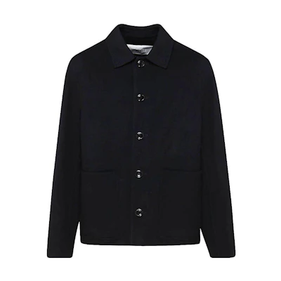 AMI PARIS FW22 Black Solid Single-Breasted Collar Jacket HJK200251-001