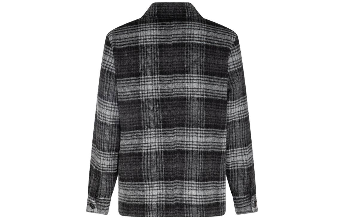 AMI Paris FW22 Checkered Single-Breasted Long Sleeve Shirt Jacket Black . HJK211280-057 圖 3