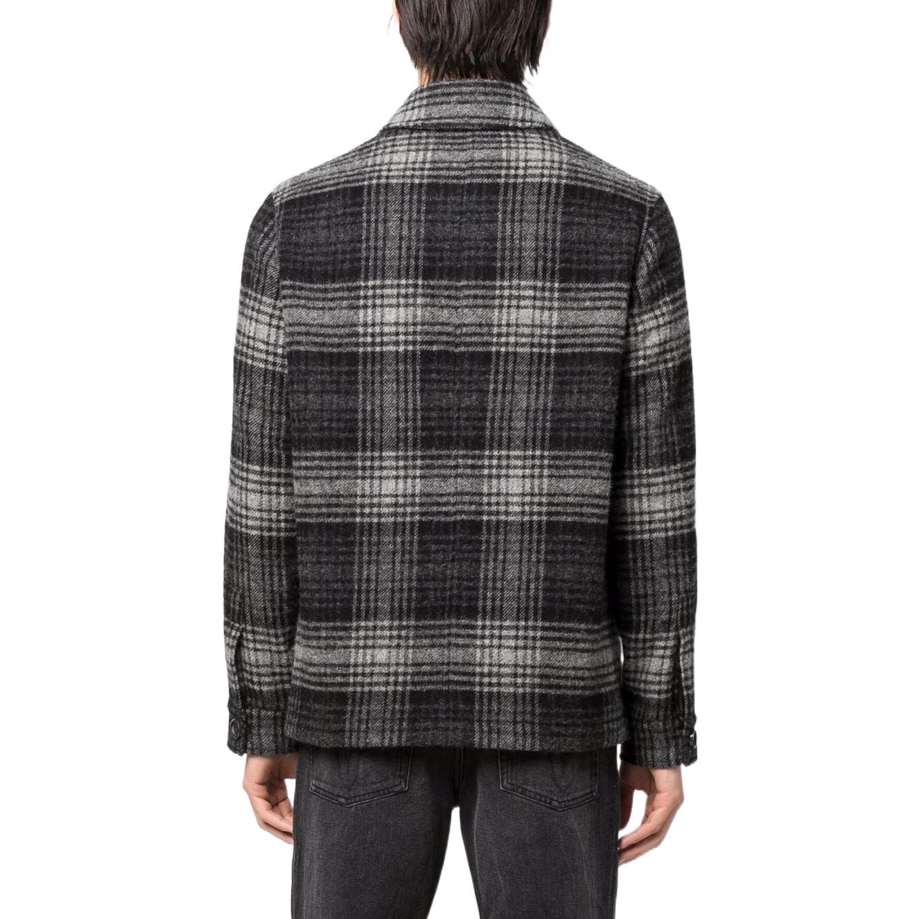 AMI Paris FW22 Checkered Single-Breasted Long Sleeve Shirt Jacket Black . HJK211280-057 圖 5