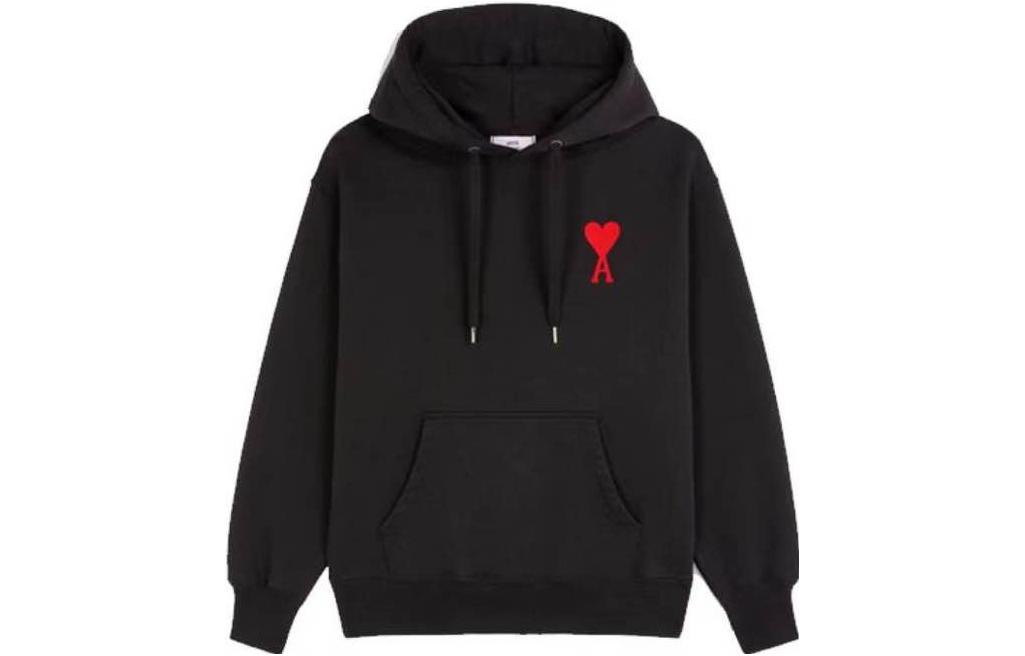 Order Sudadera con capucha clásica logo AMI Paris FW22 negra para hombre. SPEUSW222-747-001