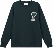 Order AMI Paris FW22 Green Heart Logo Crewneck Sweatshirt Unisex. E22SPEUSW011.747311